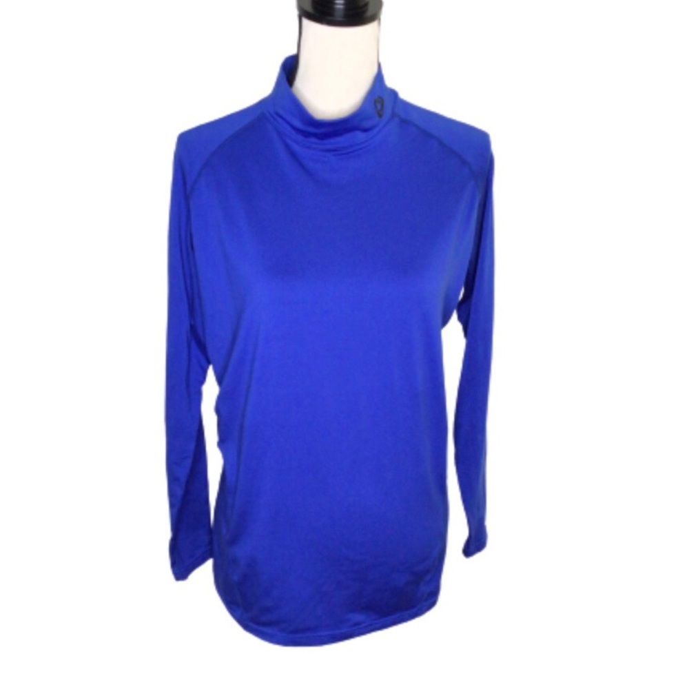 Tesla Blue Turtleneck Long Sleeve Compression Top XL